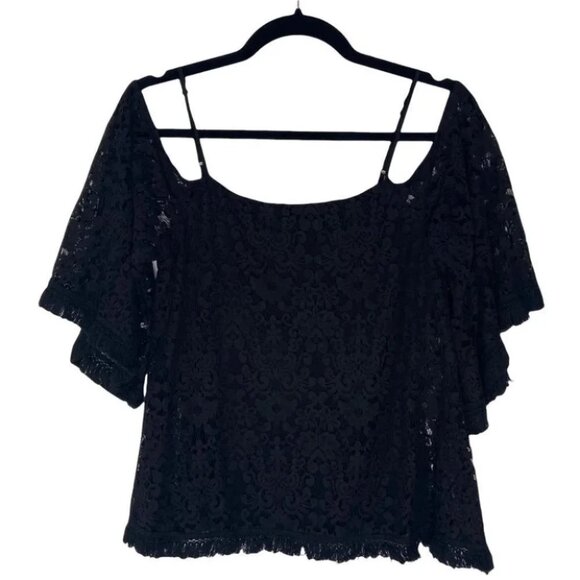 Bailey 44 Black Lace Cold Shoulder Top Size X-Small - Picture 2 of 8